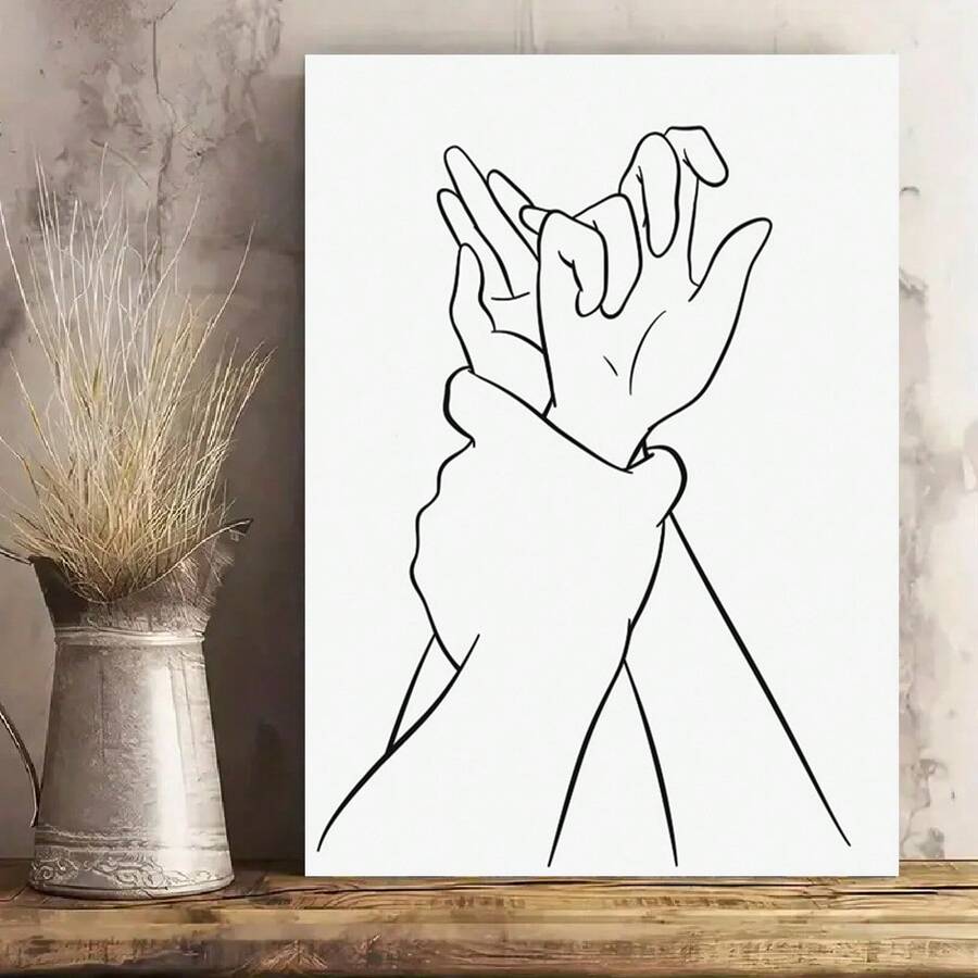 Framed Erotic Line Art, Grabing Hands, Orgasm  Scene Drawing, Se/Xy Couple Drawing, Abstract Erotic Print, Nursery Bedroom Decor. - Framed - View 1
