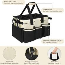 Caixa de Armazenamento de Limpeza, Bolsa Organizadora de Ferramentas para Carro, Bolsa de Transporte Portátil de Suprimentos de Limpeza para Empresa de Limpeza, Produtos de Limpeza Doméstica, Camareira de Hotel, Armazenamento de Ferramentas de Jardinagem, Cesta de Limpeza de Cozinha