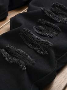 1pc Men's Black Street Style Comfortable Casual Jeans, Spring & Summer, Suitable For City Walking & Outdoor Activities