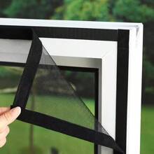 1 pieza Pantalla de malla a prueba de insectos de verano, pantalla de ventana transparente autoadhesiva de bucle y gancho transpirable, pantalla de puerta y ventana invisible de alta densidad, cortina antimosquitos y antpolvo, se ajusta a diversas puertas y ventanas, sin necesidad de perforación, extraíble y lavable, para todas las estaciones