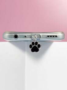 Accessorio a forma di cuore per antipolvere per telefono, con ciondolo a forma di artiglio di gatto carino