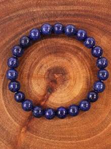 Pulseira de lápis-lazúli natural de estilo simples, presente ideal para homens e mulheres, joias artesanais para o dia a dia para amigos e familiares