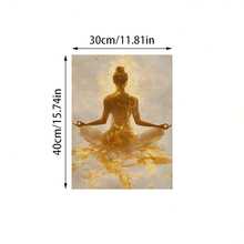 1 szt. Abstrakcyjne złote plakaty artystyczne jogi, modne malarstwo na płótnie do medytacji jogi, wodoodporne płótno ścienne, sztuka ścienna na prezent do salonu, sypialni, łazienki, biura, dekoracji korytarza, dekoracji kuchni