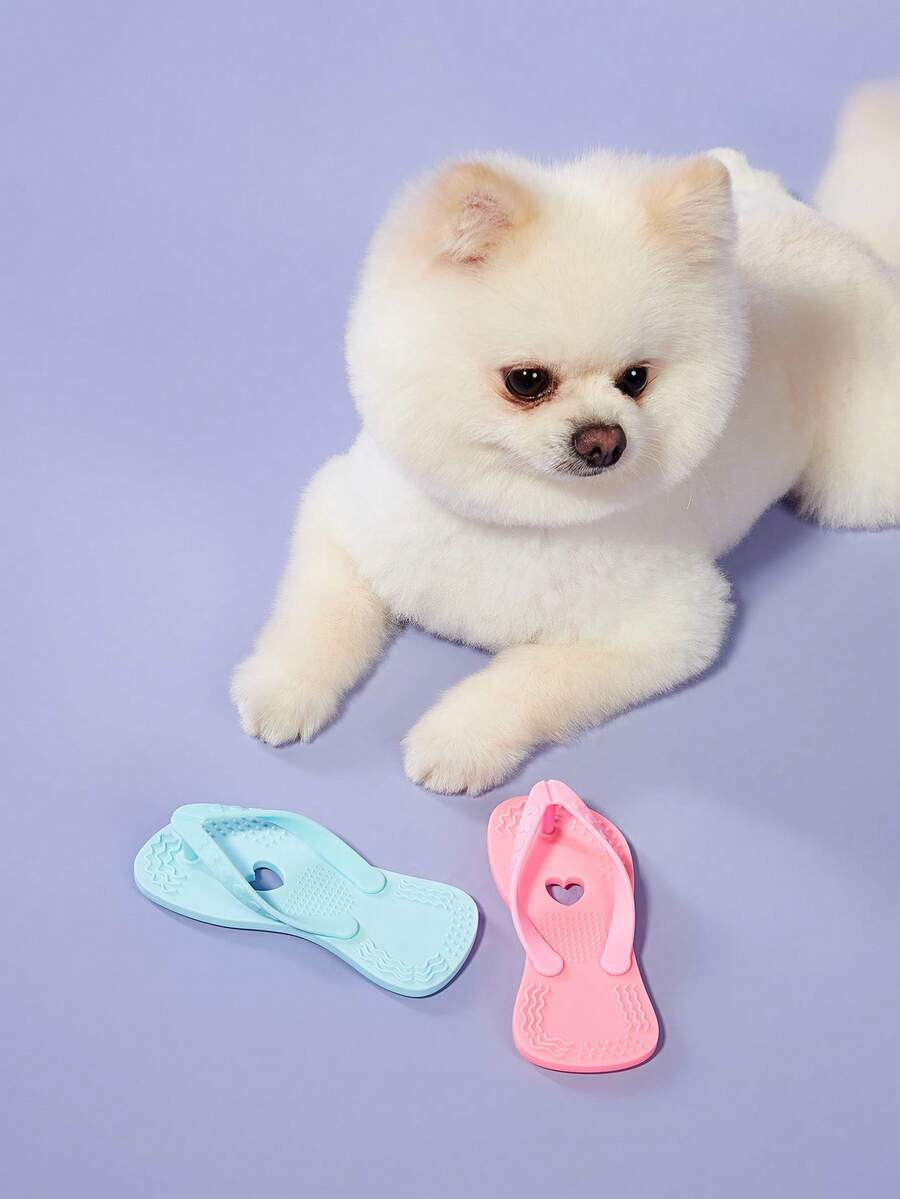 PETSIN 情人节爱心拖鞋形状小狗出牙玩具，模拟咀嚼遥控玩具，缓解无聊并刺激小狗出牙玩具，柔软安全，有益于牙齿健康，适合小型犬种
