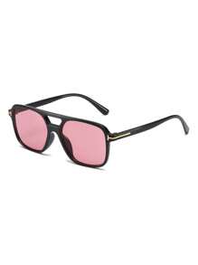 1PC Double-Beam T-Shaped Design Elegant Fashion Unisex Sunglasses Casual Travel Portable Beach Sunglasses Suitable For Birthday Parties, Outdoor Travel, Sports, Cycling, Driving, Fishing, Family Gatherings, Golf, Vacation Casual Sunglasses