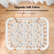 Pack And Play Sheets Fitted 3 Packs, Fits Mini Portable Playard Mattress Pads Size Between 24-27 In Width, 35-39 In Length, And 1.5-4 In Thick - Multicolor - View 8