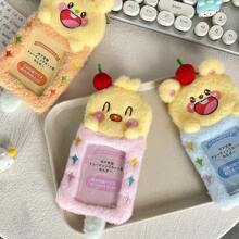 1pc Super Cute Furry Transparent Cartoon Card Holder, Ins Style Cartoon Plush Card Holder, Three Inch Photo Star Card Display Pendant, Multifunctional Id Card, Work Card, Student Card, Teacher Card, Medical Chest Card Available School Supplies,Back To School