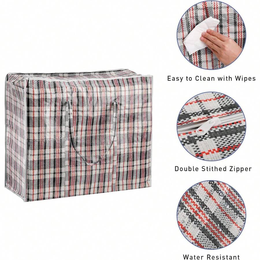 1-Pack Extra Large Durable Moving Storage Bags - High Capacity Reusable Zipper Organizer Bags For Clothes, Laundry, Bedding - Perfect For Home Moving, Wardrobe Cleaning And Holiday Decorating (Ship In Random Colors)