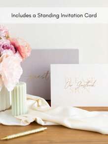 Libro de invitados para bodas - Elegante libro de invitados para bodas, bautismos, fiestas, bodas y eventos especiales - 100 páginas en blanco para que firmen los invitados y fotos - Decoración para el hogar (Verde)