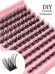 Asiteo Asiteo 100/200pcs D Curl Individual Eyelash Extension Kit With Tweezers, 2 In 1 Bond&Seal And Remover, Reusable Single Eyelashes For Party Stage Festival Eye Makeup