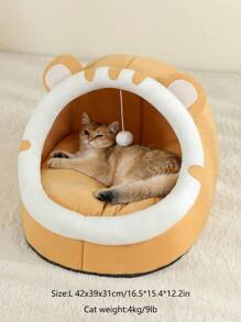 1 Peça Cama Confortável para Gato, Casa de Gato Macia e Aconchegante, Cesta de Dormir para Gato Respirável Adequada para Gatos Pequenos/Médios/Grandes, Todas as Estações