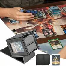 Magnetic Card Deck Box For TCG Storage, Holds 100 Double-Sleeved Cards - Black & Grey - View 2