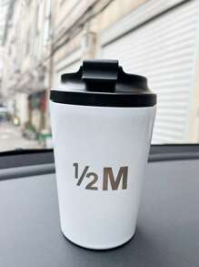 1/2m Double Layer Stainless Steel Coffee Mug Cup Water Bottle Office Tumbler Car Cup, 350ml (12oz), 1 Piece Back To School