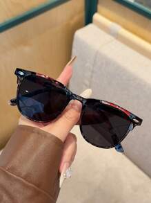 6pcs Women's Round Mixed Classic Color Combination Fashion Eyeglasses Set For Summer Beach Vacation,Outdoor,Travel