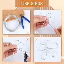 1/3 rolki drutu rzemieślniczego ze stali nierdzewnej, aluminium, giętki, artystyczny sznurek koralikowy, sznurek do tworzenia biżuterii