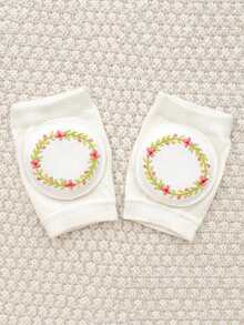 1 对婴儿爬行护膝，刺绣设计，防滑透气网眼面料，适合 0-3 岁儿童爬行、行走、户外/室内活动和防滑保护