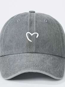 Gorra de béisbol minimalista con diseño de medio corazón, protección solar para exteriores