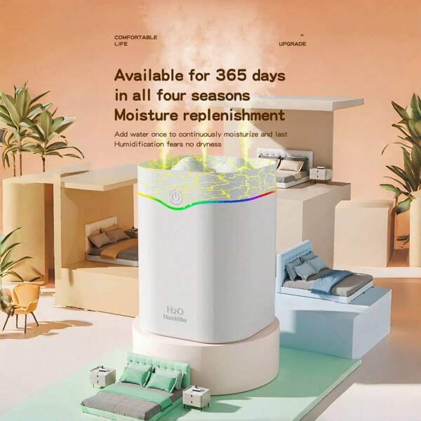 Humidificador de gran capacidad de 2000ml con triple rociado, difusor de aire tecnológico, humidificador de aromaterapia, alimentado por USB, adecuado para hogares, salas de estar, oficinas, dormitorios y otros lugares.