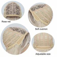 26-Inch Brown To Light Blonde Long Curly Wave Wig With Bangs, Soft Heat Reisitant Synthetic Fiber Hair Wigs, Women's Cosplay And Daily Wear Wig For Christmas And Music Festivals, Basic Style