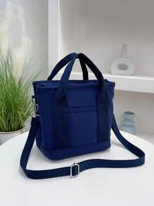1PC Women's Personalized Ins Canvas Bag, Fashionable And Versatile Commuting Shoulder Bag For Work, Portable Multi-Pocket Storage Bag, Large-Capacity Student Book Handbag With College Style,All-Purpose,Large Capacity,Versatile,Multifunction,Colorful,Cute,Adorable,Contracted,Funny,Kawaii,Y2K,Minimalist,Commuting,Business Casual,Basics,Custom,Personalized,Unique,Customized,Ideal Gifts For Him,Ideal Gifts For Her,Her,Family,Friends,Girlfriend,For Anniversaries,For Birthdays,For Holiday/ Vacation,For Outdoors/Outings/Travel/Hiking/Stadium/Sports/Climbing,For Business/Commute/Work/Office