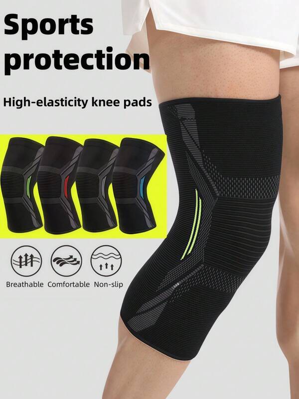 1pc High Elasticity Knee Sleeve For Women And Men, Compression Knee Brace Suitable For Exercise With Spandex (Lycra), Nylon, High Elasticity, Comfortable, Breathable, Moisture-Wicking, Sports