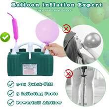 Electric Balloon Pump, 4-In-1 Portable Electric Air Pump For Inflatables, Balloons And Sports Ball, Balloon Inflator For 260q,Foil, Latex Balloons And Pool Floats, Faster And Save Time - 查看 3