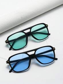 1PC Double-Beam T-Shaped Design Elegant Fashion Unisex Sunglasses Casual Travel Portable Beach Sunglasses Suitable For Birthday Parties, Outdoor Travel, Sports, Cycling, Driving, Fishing, Family Gatherings, Golf, Vacation Casual Sunglasses