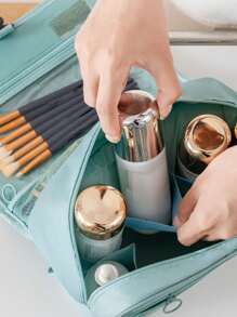 1pc Hanging Toiletry Bag With Hook, Cosmetic Bag,Make Up Bag,Portable Travel Organizer For Business Trip, Foldable Cosmetic Bag With Handle, For Makeup Tools, For Bathroom, For Travel, For College Dorm, Nylon, Fashion, For Women, For Men, Gift For Mom, Dorm Essentials Travel Essentials Travel Accessories Back To School Purse Summer Beach Bag Car Accessories Travel Bag Vacation Holiday