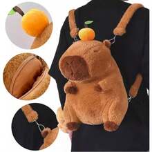 35cm Cute Capybara Shape Plush Backpack For Kids New - Coffee Brown - View 3