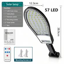 6000000LM Outdoor Solar Light,Solar Powered Motion Sensor Security Lights,3 Modes Solar LED Street Light,Outdoor Solar Wall Light With Remote Control,Solar Charging Light,Suitable For Outdoor Decor,Garden Decor,Patio Lighting,Garage Lighting,Entrance Light