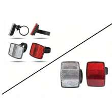 (عبوة من 2/4) أضواء تحذيرية خلفية لدراجة هوائية/جبلية أمامية وخلفية، عاكسات أمامية وخلفية، بدون بطاريات مضمّنة