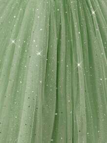 Tween Girl Pearl Strap Star Mesh Bow Mint Green Christmas Dress, Elegant Princess Dress Suitable For Girls Birthday Gift, Teenager Party Prom Wedding Flower Girl Bridesmaid Dress, Thanksgiving Graduation