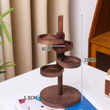 1pc Rotating Wooden Jewelry Organizer, Entryway Key Holder & Perfume/Jewelry Display Rack