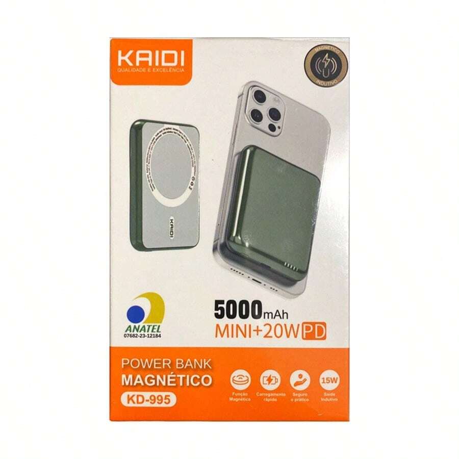 Portable Battery Power Bank Magnetic Wireless 5,000mAh Mini 20W PD Type-C Lightning IOS V8 Android