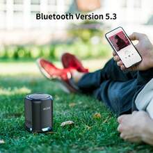 MLOVE P1 便携式蓝牙音箱，蓝牙 5.3，RGB 灯，紧凑型高保真音质，TWS 连接 - 黑色 - 查看 3