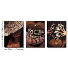 1/3 szt. Nieoprawiony czarny plakat ścienny z motywem kobiety w modzie, pieniądze, wydruk na płótnie, styl pop-art, estetyczny wystrój, obraz do dziewczęcego pokoju, sypialni, salonu, nowoczesnej dekoracji domu