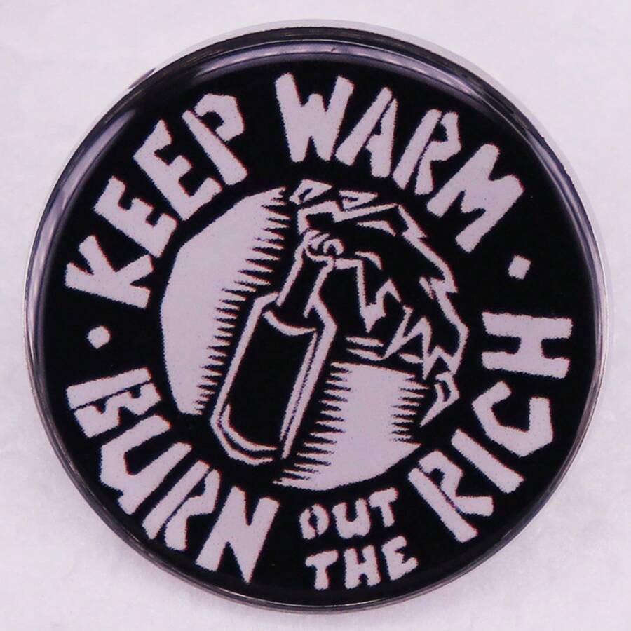 Keep Warm Burn Rich Brooch - Black - View 1