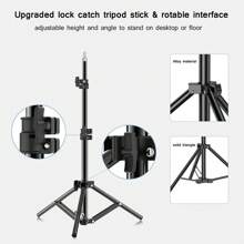 Mobile Phone Tilt Camera Stand Desktop Floor- Removable Without Charging, Black,360 Degree Rotation, Multi-Function Adjustment, Shooting/Recording Video Universal