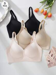Set de 3 sujetadores de gel sin aros, suaves y cómodos para mujeres
