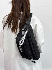 Bolso de pecho de cuadros - Bolso bandolera casual de unicolor para mujer, moda bolso de cintura diagonal de hombro