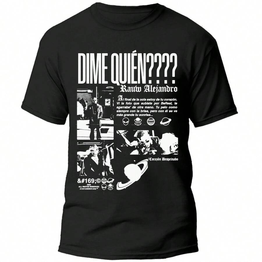 Playera Rauw Alejandro – Ritmo, Futuro y Perreo 100% Algodón 15 - Negro - Ver 1