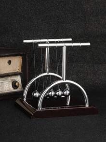 1pc Creative Desktop Decor Physics Concept Perpetual Motion Ball, Alloy Newton's Cradle (Non-Perpetual) - Multicolor - View 10