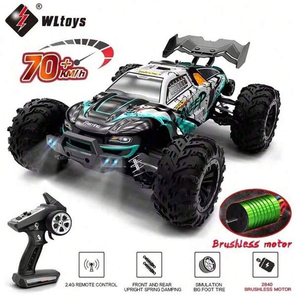WLtoys 1:16 70KM/H Or 50KM/H 4WD RC Car With LED Remote Control Cars High Speed Drift Monster 4x4 Truck For Kids Vs Wltoys 144001 Toys