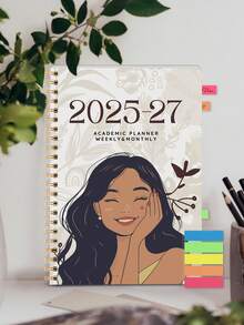 1 cuốn sổ kế hoạch hàng tuần/hàng tháng năm học 2026-2027, tháng 1 năm 2026 - tháng 12 năm 2027, kích thước 5.7" x 8", khổ A5, sổ kế hoạch hàng tháng có chức năng ghi chú, bìa chống thấm nước, nhật ký cá nhân, đồ dùng văn phòng và học tập. - Chữ ký nhiều màu + năm màu - Xem 3