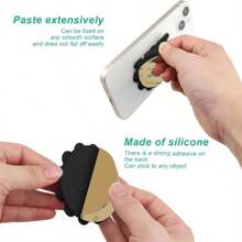 1 Stück/2 Stücke rechteckiger Silikonnapf-Handyhalter einseitig/doppelseitig, 10 Farboptionen, tragbarer & beweglicher Handyhalter, Handyhalterung