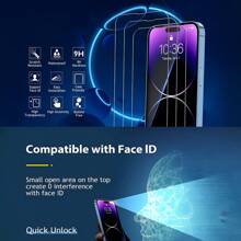 4 paquetes de protectores de pantalla HD transparentes compatibles con 16 Pro Max/16 Pro/16/15 Pro Max/15 Pro y modelos anteriores (serie 11-14). Respetuoso con las fundas, cobertura completa y vidrio antiarañazos 9H para protección diaria / multiuso (revestimiento antihuellas + kit sin burbujas con pegatinas antipolvo)