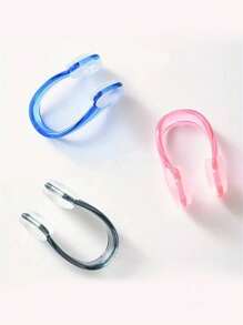 1/3pcs Silicone Swimming Nose Clip, Leakproof Design Nose Clip, Silicone Waterproof Swimming Nose Clip Suitable For Professional Training, Suitable For Adults, Multiple Colors Available