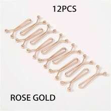 4pcs Invisible Waist Cincher Metal Clips - Adjustable, Fashion Accessory For Jeans And Apparel, U-Shape Scarf Clips To Prevent Wardrobe Malfunction, Easy To Use, Comfortable, Multipurpose - Shirt Sleeve Fastener, T-Shirt Hem Fixer, Non-Damaging, Reusable, Suitable For Casual, Commute, Date, Travel, School