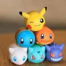pokemon 6pcs Cartoon Mini Anime Character Desktop Decor, Desktop Decorative Doll, Anime Collection Model, Figurine Collection, Model Doll, Suitable As Birthday Gift, Holiday Gift
