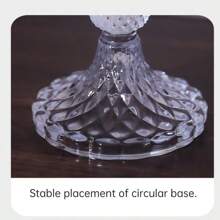 Glass Candle Holder, Crafted With Glass Material Through Precise Cutting Technique. Minimalist And Modern Style, Transparent And Colorless, Cylindrical Exterior With Carved Floral Details, Suitable For Candle Placement, Applicable For Candlelight Dinners, Weddings, Anniversaries And Other Occasions.